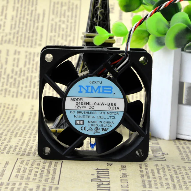 3 провода 12 В 0.21A 2408NL-04W-B66 60*60*20 защита двигателя охлаждения