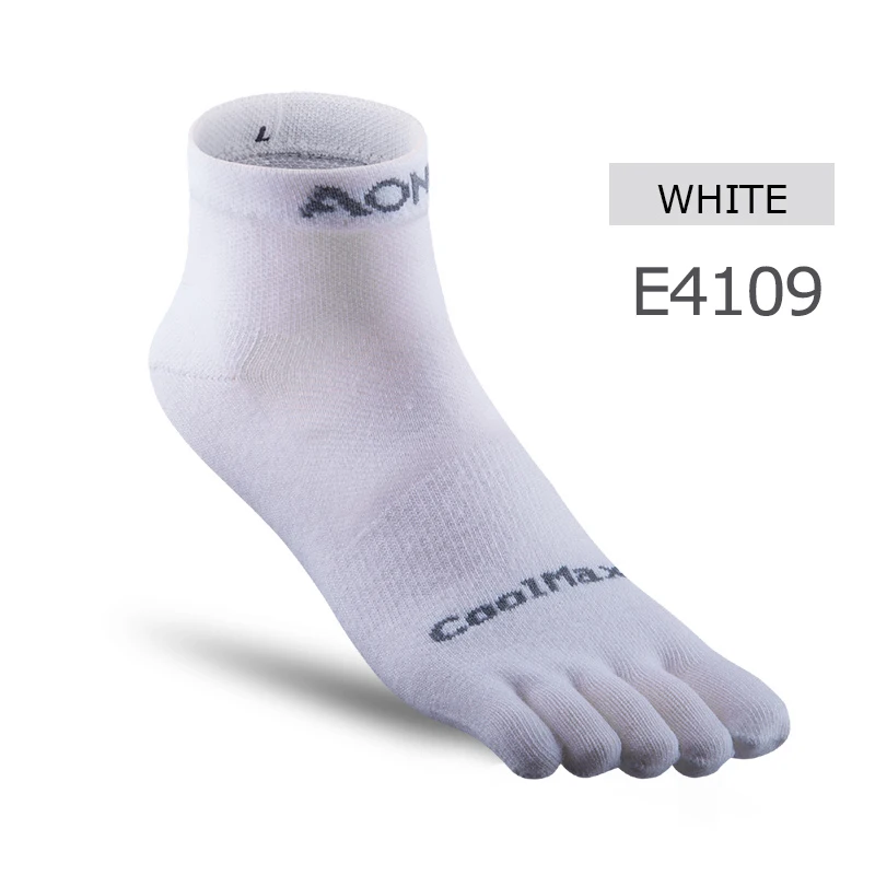 E4109 White AONIJIE 1 пара с низким вырезом носки марафон гонки четверть спортивные носки для ног идеально подходит для пяти носок бег босиком обувь - Цвет: E4109 White