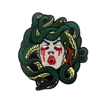

Badge Gorgon Head Shape Embroidered DIY Apparel Armband Clothes Backpack Hat Patch 1pc New