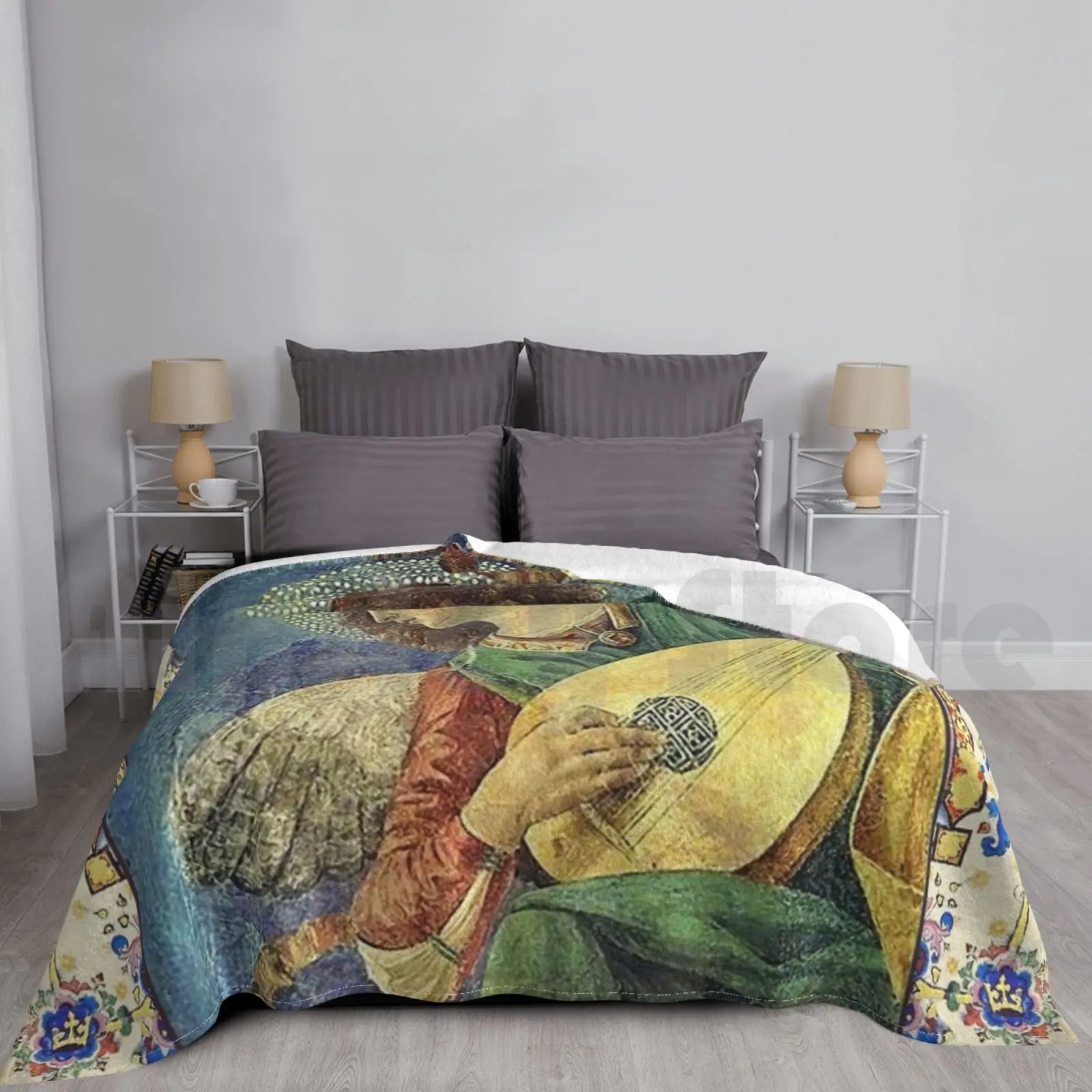 

Music Making Christmas Angel Lute Player Blanket For Sofa Bed Travel Angel Angels Christmas Angel Xmas Music