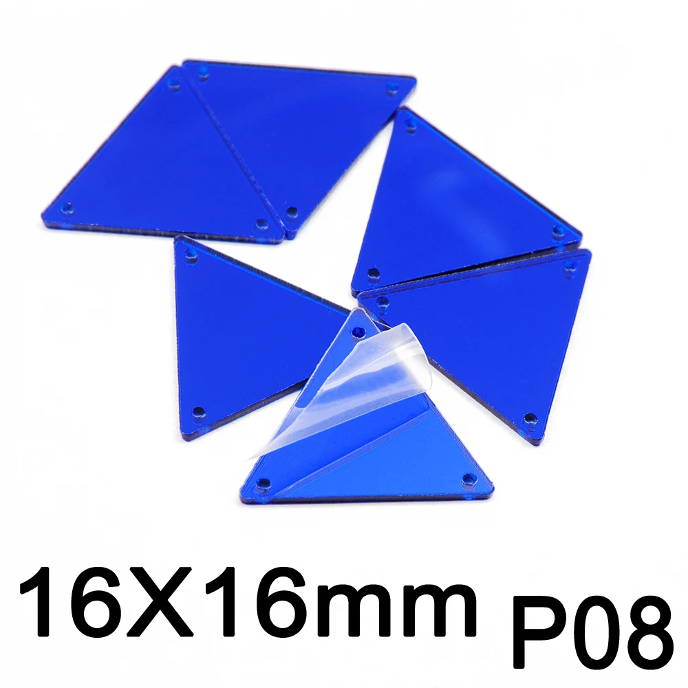 P08-16mm 30pcs Синий 30 шт./пакет Акрил ic зеркало пришить стразы микс Акрил зеркало на камнях с украшением в виде кристаллов страз для одежды платье украшения - Цвет: P08-16mm 30pcs
