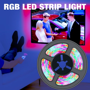 

RGB LED strip 0.5m 1m 2m 3m 4m 5m Waterproof Led Neon Flexible Light 2835 DC5V 60 Leds/M Tape 24Key Remote Controller Backlight