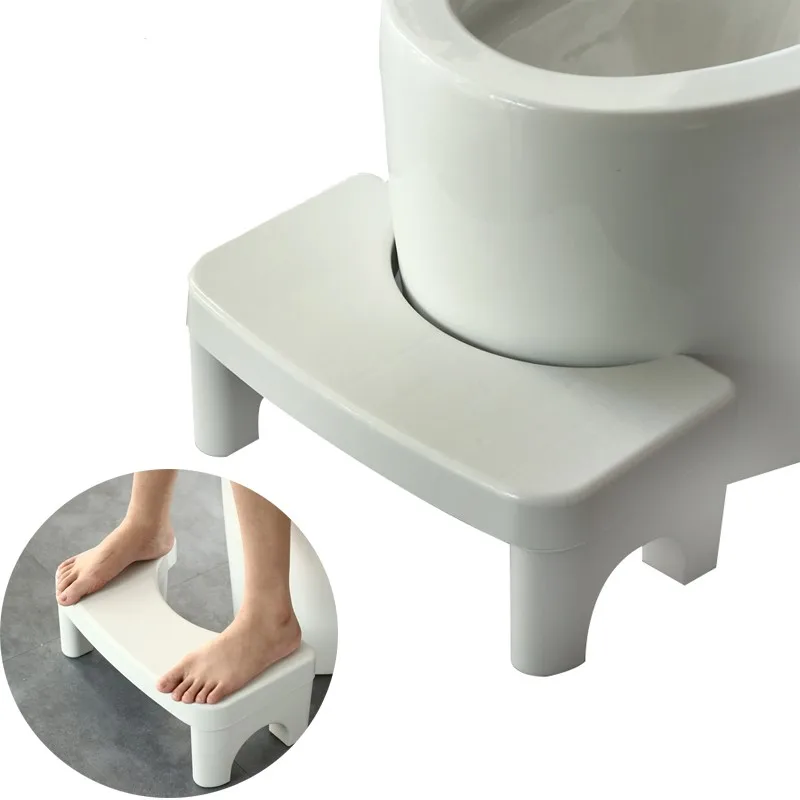 Estink Sgabello per WC in bambù 48.5 X 27 X 25cm Antiscivolo Sgabello per WC Squatting Toilet Regolabile Ergonomico 