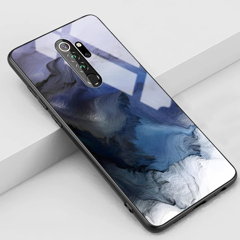 Graffiti painting Чехол с пятнистым стеклом для xiaomi redmi note 8 Pro, закаленное стекло для redmi note 8 t, защитный чехол для телефона, роскошный чехол - Цвет: Graffiti painting