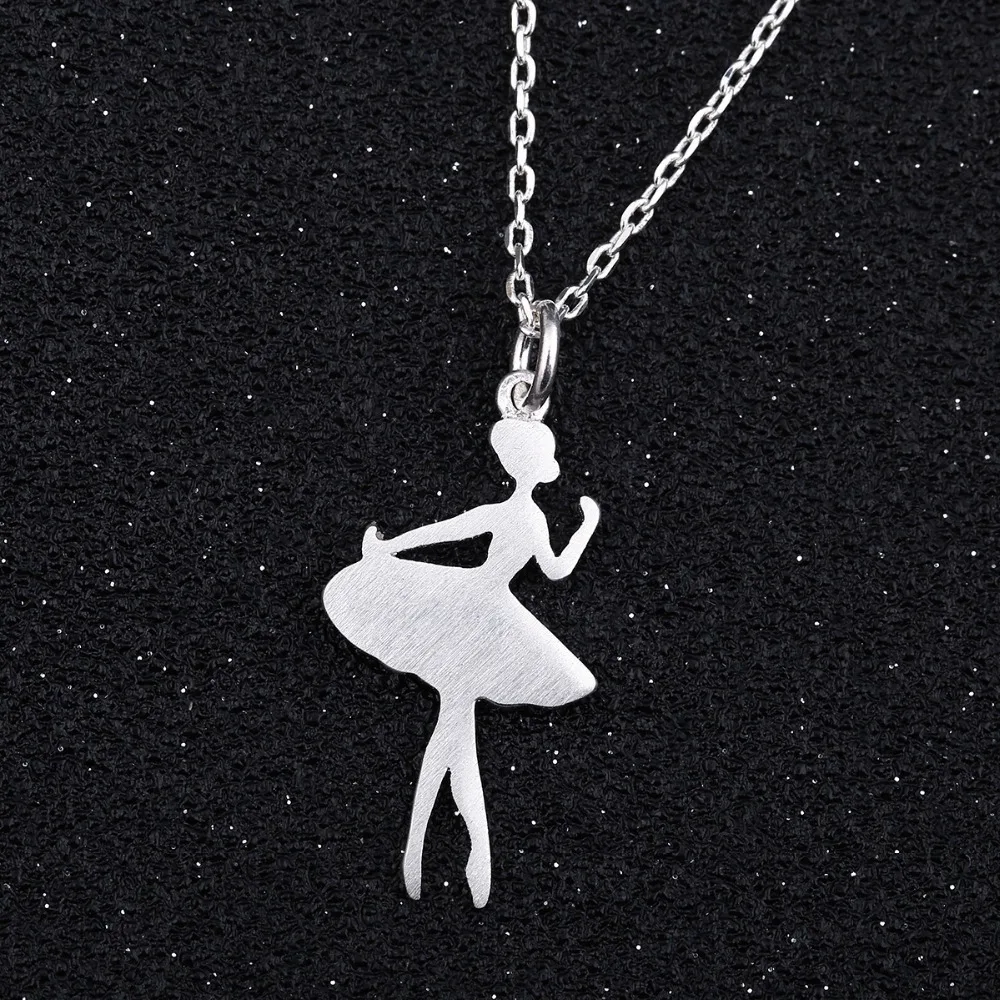 Cute Ballerina Charm necklace wonder women Simple ballet necklaces Dancers jewelry