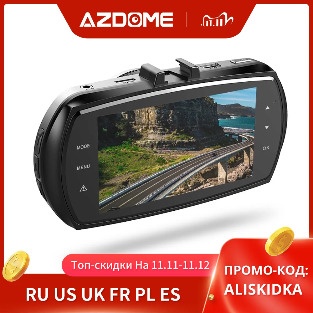 Видеорегистратор AZDOME M11 автомобильная камера 2 5D с разрешением 1080p 3 дюймовым IPS