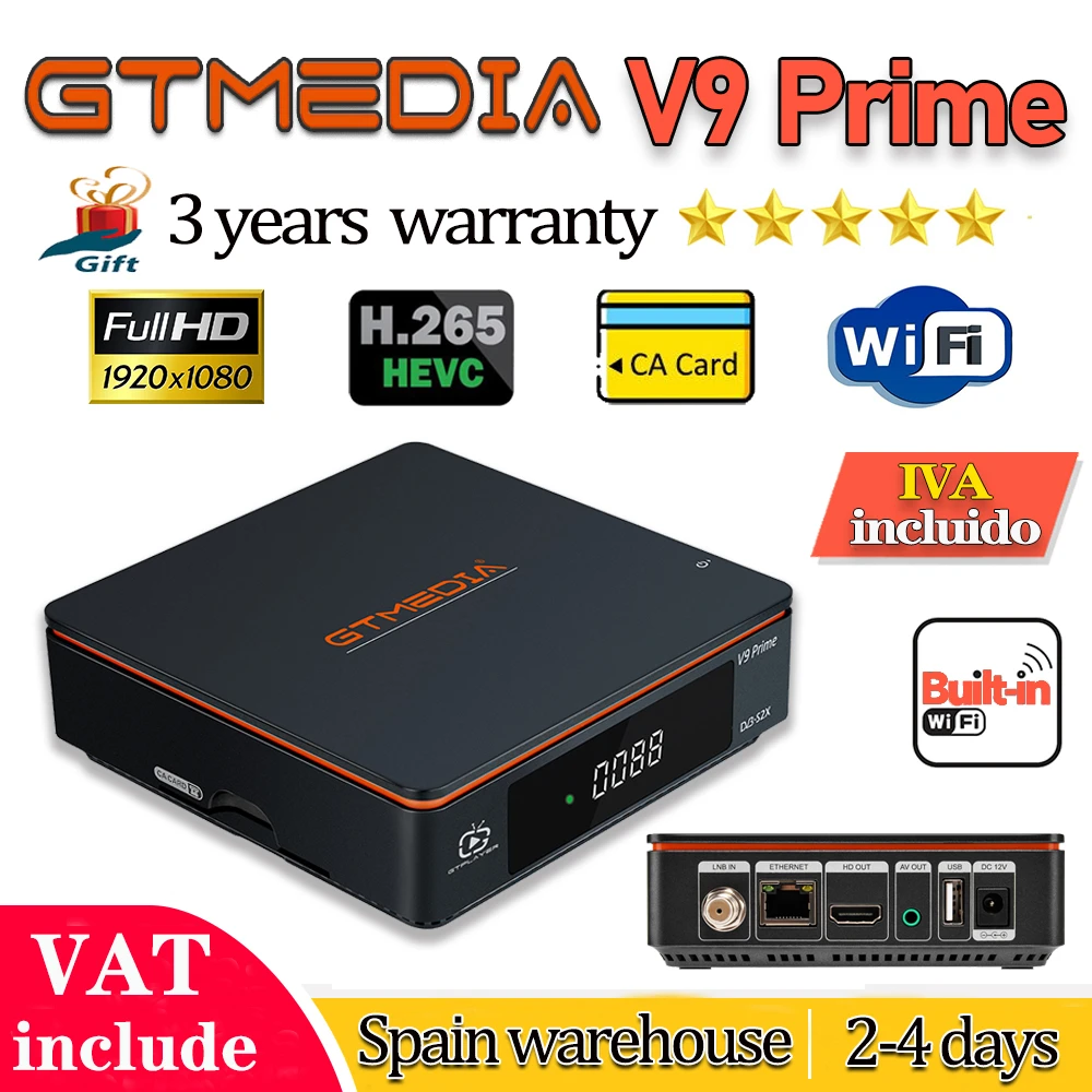 1080p Dvbs2 Gtmedia V9 Super/prime Satellite Receiver Same Gtmedia V8x Freesat V8x Bulitin
