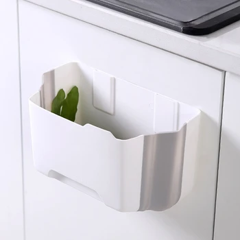 

Door Hanging Kitchen Cabinet Car Garbage Drawer Portable Trash Can Toilet Folding Waste Bin Wall Mounted Large Capacity Bathroom