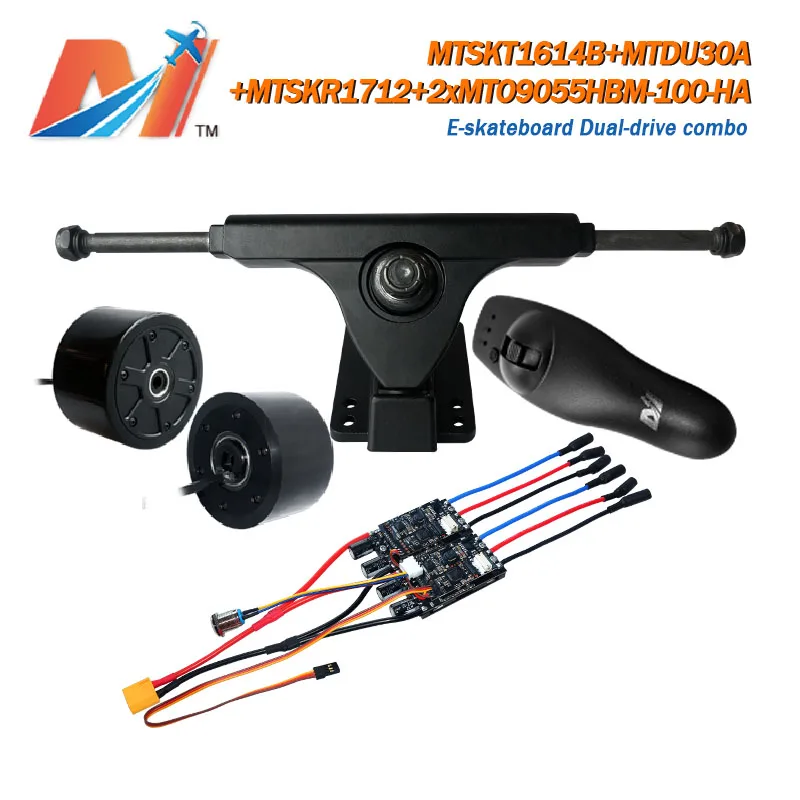 US $308.72 Maytech Electric Longboard DIY Kit With 2pcs 90x55mm Hub Motor MTSKR1712 Remote 30A Dual ESC Esk8 Kit