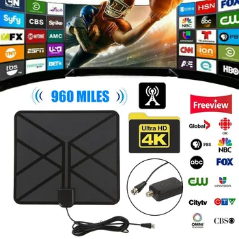

960 Mile Range 4K Free Channel Signal Amplifier TV Antenna Clear Low Noise Digital Easy Installation HD Accessories Indoor HDTV