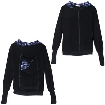 

Winter Pregnant Sweatshirt Woman Kangaroo Hoodies with Parent Child Baby Carrier E65D