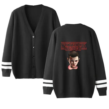

Stranger Things Sweater Men Women Cardigan Sweater Unisex Female Sweater Print Coats Autumn New Popular V-neck Knitting Sweater
