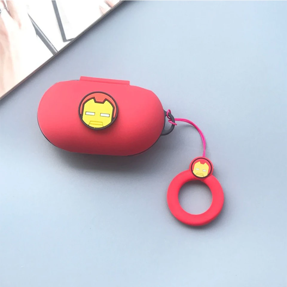 B Милый силиконовый чехол для samsung Galaxy Buds чехол для зарядки Bluetooth наушники беспроводные наушники с кольцом на палец - Цвет: B