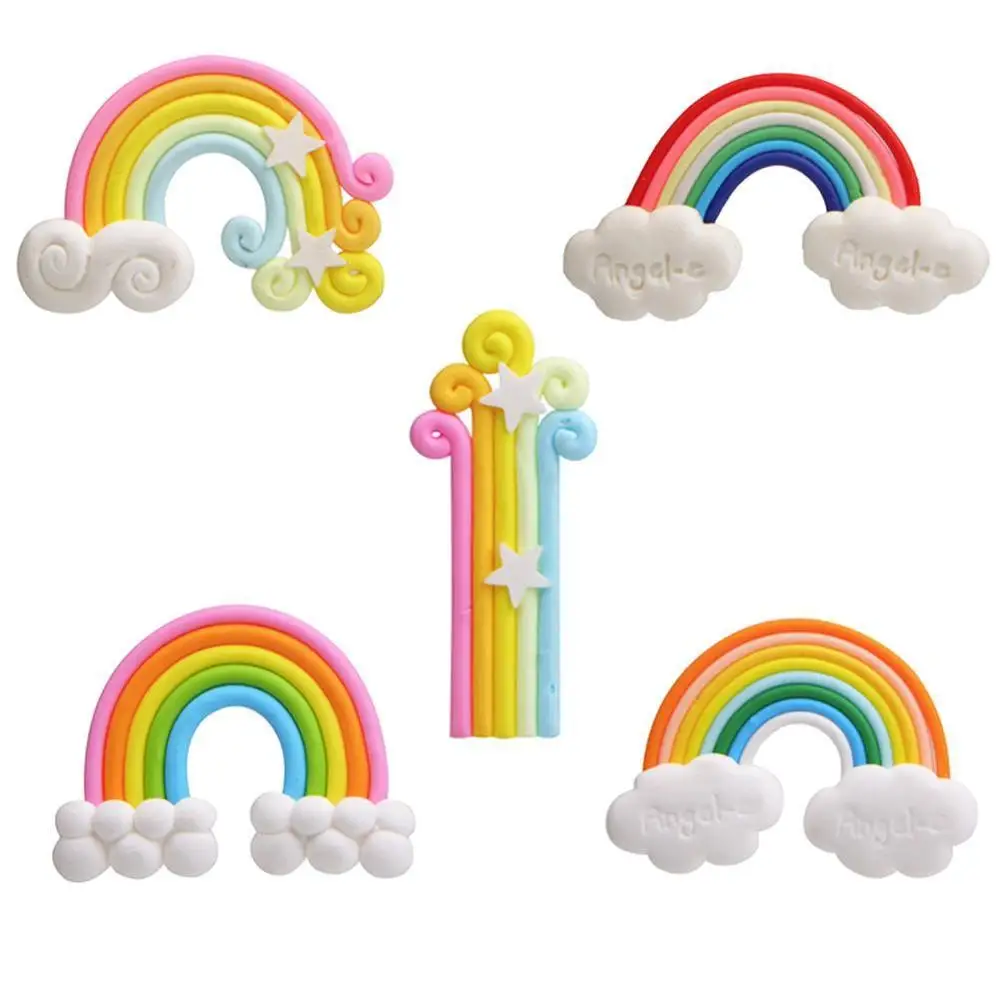 

5Pcs Cute Bubble Smile Face Rainbow DIY Resin Fairy Garden Craft Decoration Miniature Micro Gnome Terrarium Gift