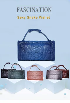 

Fashion New Phone Wallet Bag Snake Pattern Lady Cross Body Bag Python Skin Purse Women Hand Bag