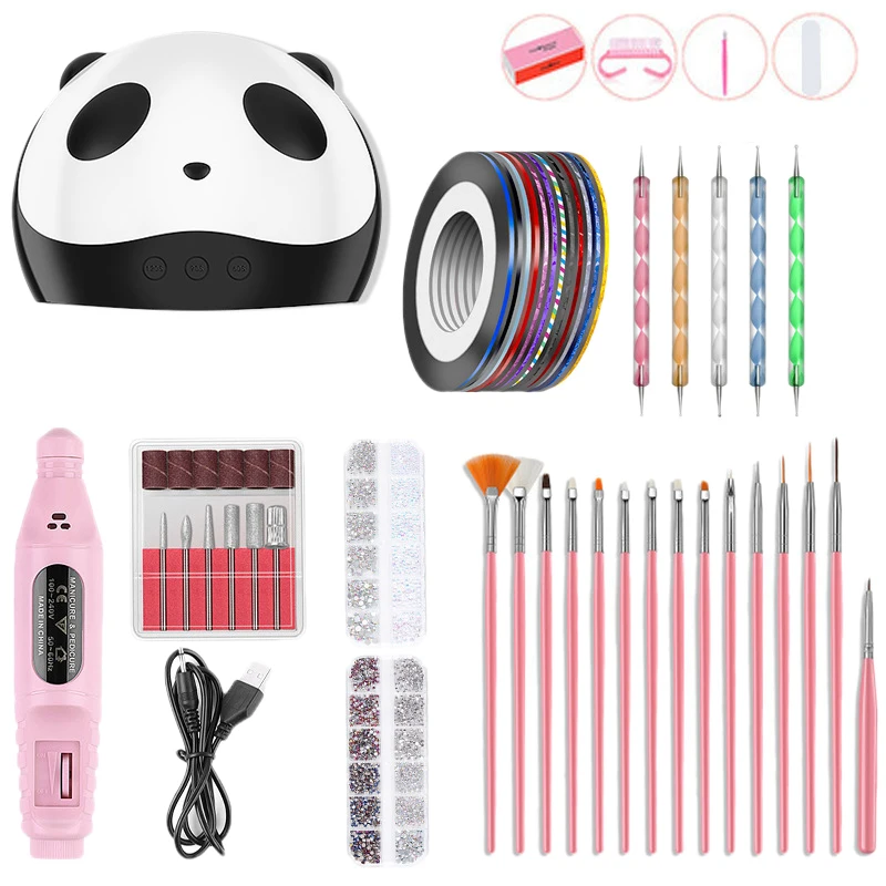 УФ светодиодная лампа с электрической дрелью Стразы для ногтей педикюр