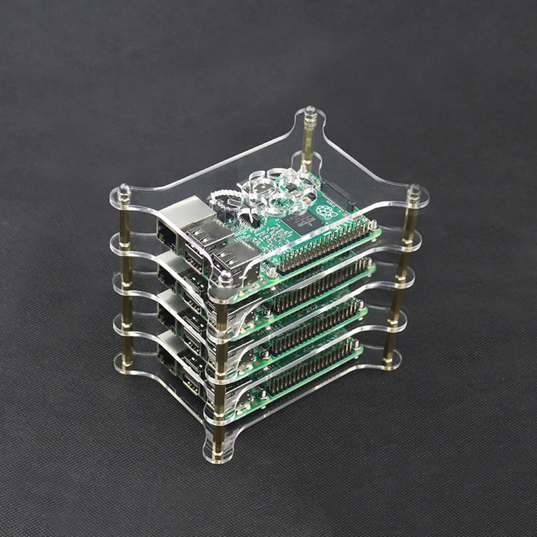 Акриловый многослойный кластерный Корпус для Raspberry pi 3B+/3B/2B-5 слоев