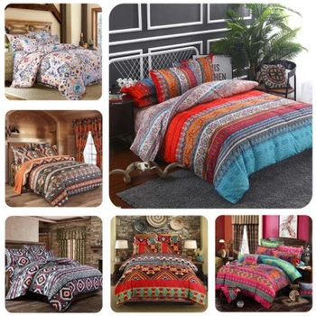 

4PCS Bohemian Comforter Bedding Sets Duvet Cover Set Winter Bedsheet Pillowcase Queen King Twin Size Bedroom Decor