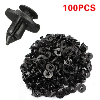 

Universal 100pcs Auto Bumper Fastener 8mm Hole Rivet Retainer Push Engine Cover Car Door Trim Panel Clip Fasteners Car Tools