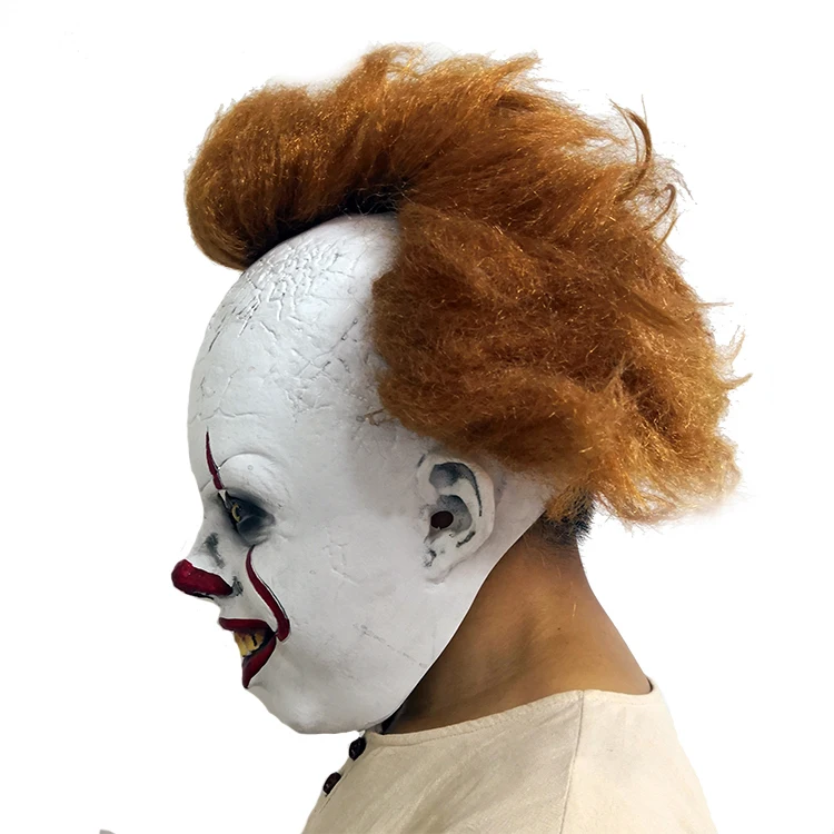 Светодиодный ужас Pennywise Джокер страшная Маска Косплей Stephen King Chapter два клоуна латексные маски Шлем Хэллоуин вечерние реквизит