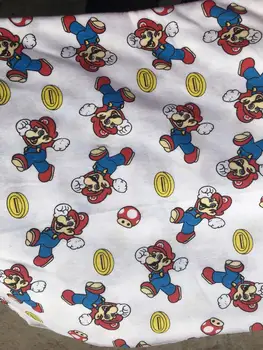 

50*170cm Super Mario knitted Cotton Fabric For Sewing diy Patchwork boy Children's clothe pants Sportswear skirt