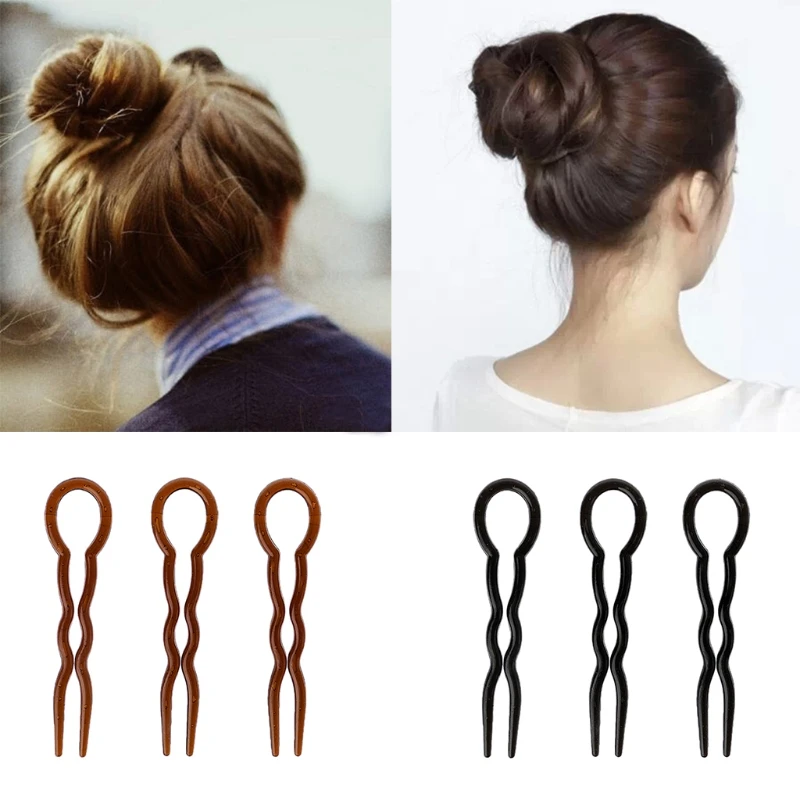 

2019 new 3pcs Fork Tools Braid Hairstyle Hair Fork U Shape Fork Clips Pin Accessories