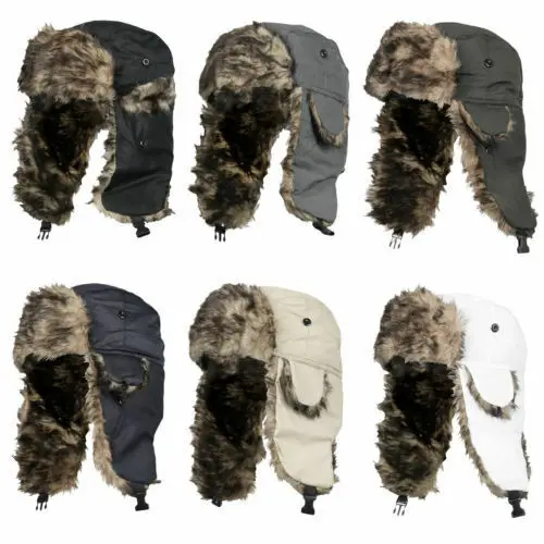 Brand New Unisex Trapper Bomber Warm Russian Trooper EAR FLAPS Winter Ski Hat Men Women Cap New Bomber Hats