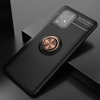 

30pcs/lot For Samsung Galaxy S10 lite Invisible Stand Rotary Buckle Ring Frosted TPU Cover For Samsung Galaxy A91/M80S