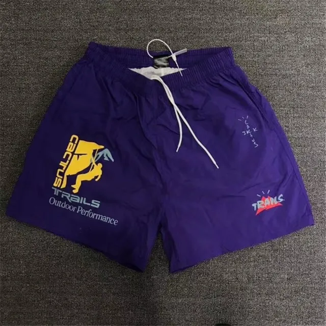 NEW Travis Scott Cactus Jack Running climbing Shorts uomo donna viola nero Cactus  Jack breechcloth|Casual Shorts| - AliExpress