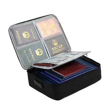 

Large Capacity Files Storage Bag Double/Three Layer Passports Organizer Bag with Lock Waterproof for Travel NC99