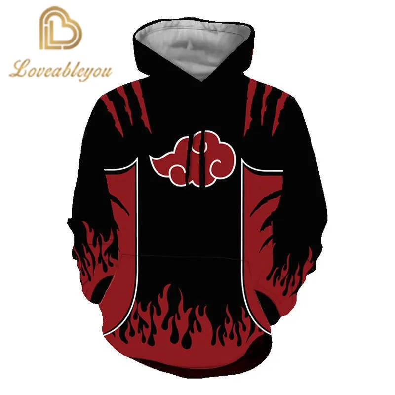 Модный Аниме пуловер Akatsuki Sasuke Naruto Kurama худи костюм для косплея уличная одежда
