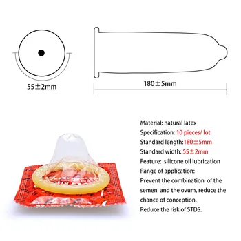 10Pcs/Lot 55mm Large Size Condoms Plus Size 55mm Big Condones Penis Sleeve Natural Latex Contraception Adult Sex Toys