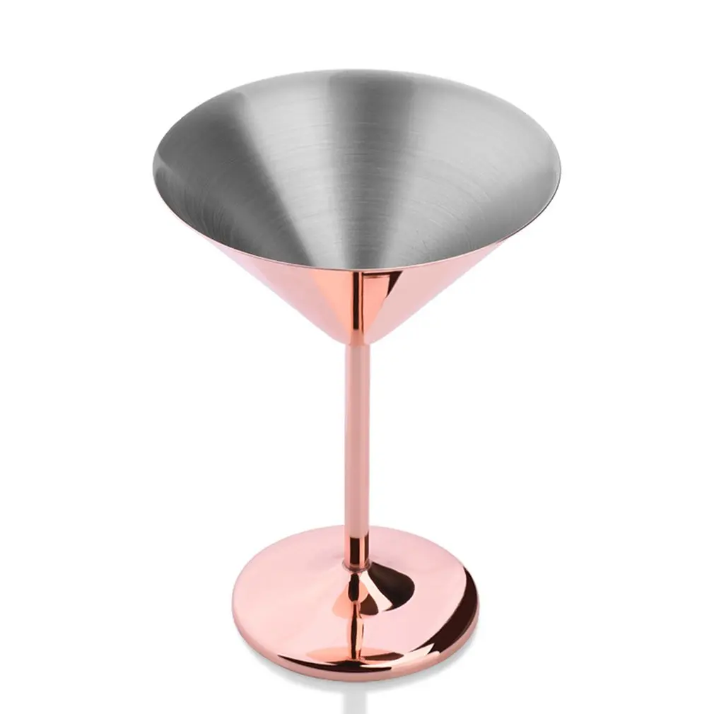 Серебро и розовое золото нержавеющая сталь мартини чашка бокал для вина es коктейль бокал для шампанского бар Свадебные стаканы для напитков 200 мл - Цвет: Серебристый