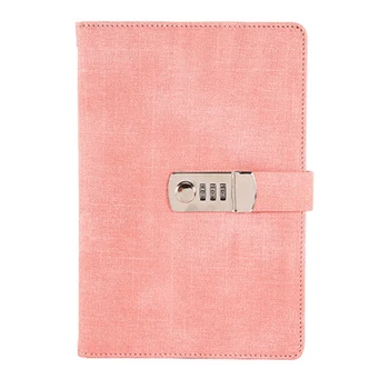 

Password Notebook Paper Lockable Portable Book PU Diary Lock Traveler Journal Weekly Planner School Stationery