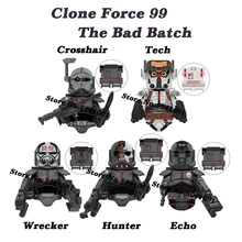 The Bad Batch Clone Troopers Hunter Crosshair Tech Wrecker Echo Building Blocks Bricks Star Action Figure Wars Toys Kids