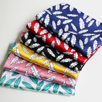 

100cm*148cm Elegant Leaf Satin Fabric Polyester Charmeuse Material For Scarf