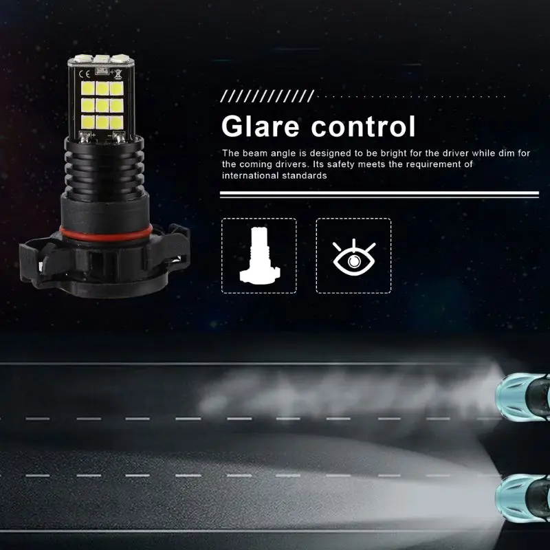 DC12V-H16-24 светодиодный лампы автомобиля анти-туман лампа пару белых светильник Замена для фар дальнего света автомобильной LX9C