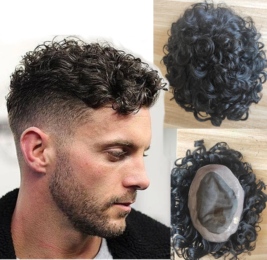 Hair Replacement System Hairpieces | Curly Hair Men | Undercut Wig | Net  Base | Wig Men - Toupee - Aliexpress