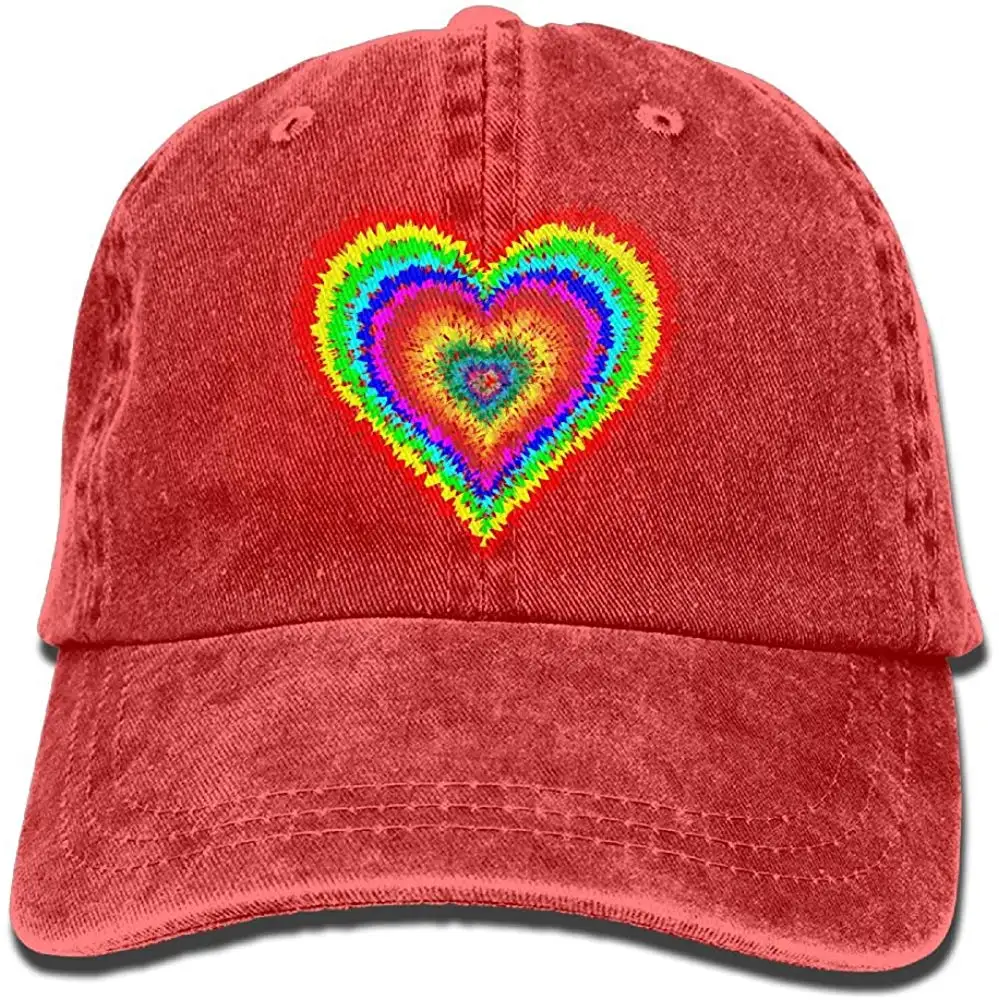 Tye Dye Сердце унисекс бейсбольная кепка хлопок деним Регулируемая Гольф Кепка s для мужчин или женщин