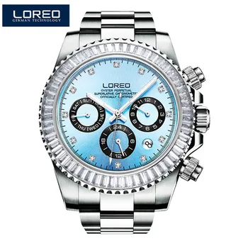 

LOREO Top Brand Luxury Men Watches Stainless Steel Waterproof 200M Business Sport Mechanical Wristwatch erkek kol saati 2020 NEW