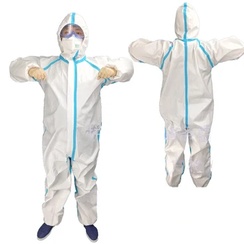 

Disposable SMS Anti-epidemic Protective Suit Clothing Dust-proof Coverall Antibacterial Isolation Suit Prevent Invasion of Virus