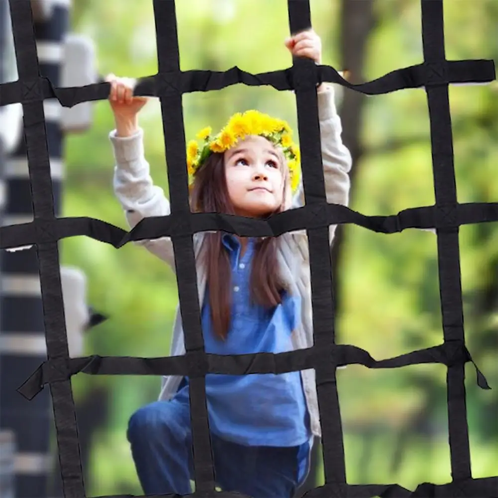 Outdoor Children Climbing Net Rainbow Ribbon Crawling Net Playground Cargo Playground Freight Physical Kids Climbing Nets