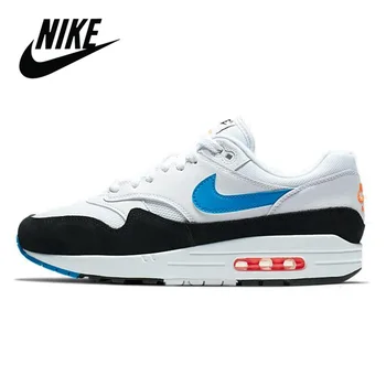 

Original Nike Air Max 1 White Blue Men Shoes Outdoor Sports Sneakers Breathable Unisex Air Max 87 Women's Running Shoes