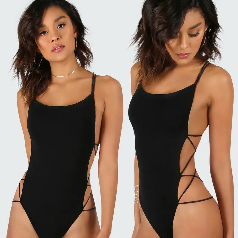 Sexy Women Strappy Backless Bodysuit V Neck Lace Up Bandage Leotard Beachwear Fashion Summer Ladies Romper Jumpsuit Tops XS-L Sexy Women Strappy Backless Bodysuit V Neck Lace Up Bandage Leotard Beachwear Fashion Summer Ladies Romper Jumpsuit Tops XS-L