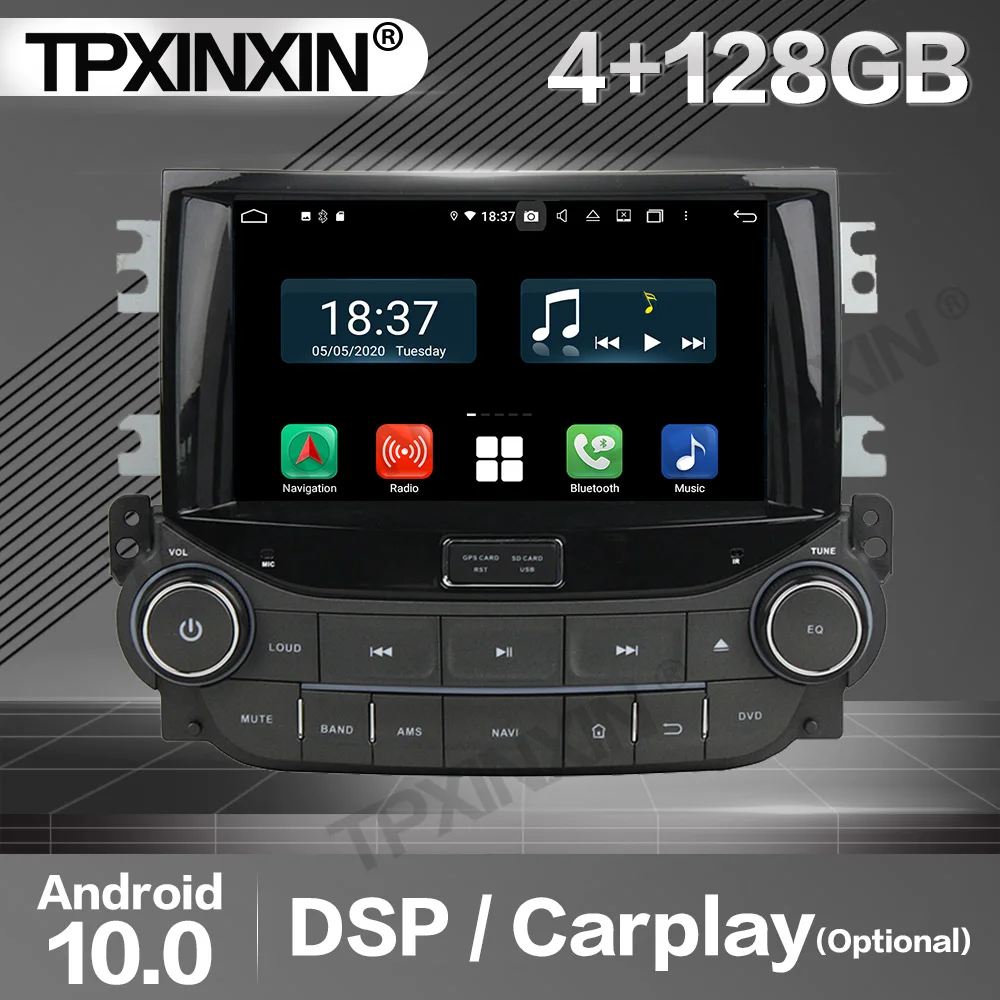 128G Carplay Car Radio 2 Din Stereo Receiver Android 10 For Chevrolet Malibu 2013-2014 2015 GPS Player Audio Recorder Head Unit