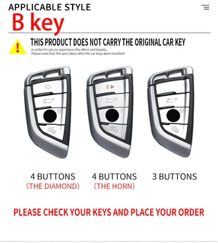 Cover chiate/telecomando per BMW X1 X3 X5 X6 X7 1 3 5 6 7 serie G20 G30 G11 F15 F16 G01 G02 F48 supporto protettore Fob 4 Cover chiate/telecomando per BMW X1 X3 X5 X6 X7 1 3 5 6 7 serie G20 G30 G11 F15 F16 G01 G02 F48 supporto protettore Fob - Copertura della cassa chiave a distanza dell automobile dell abs Shell per BMW X1 X3