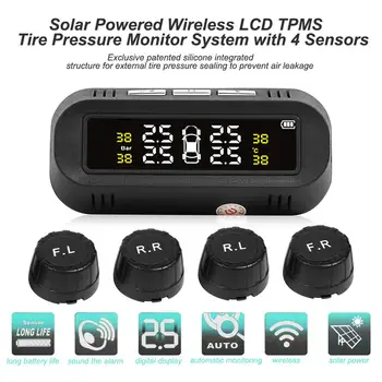 

C68 TPMS Hidden Tire Pressure Monitoring System Automotive Solar Wireless Tire Pressure Temperature Alarm with External Sensor