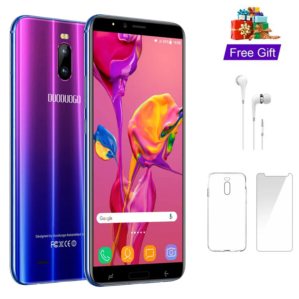 Мобильный телефон TEENO DUODUOGO J6 + Android 8 1 3 Гб ОЗУ 16 ГБ 6 0 дюйма HD экран две sim карты 4800