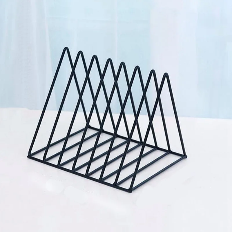 

Promotion! Nordic triangle simple wrought iron desktop storage rack shelf file magazine storage box office rack jewelry