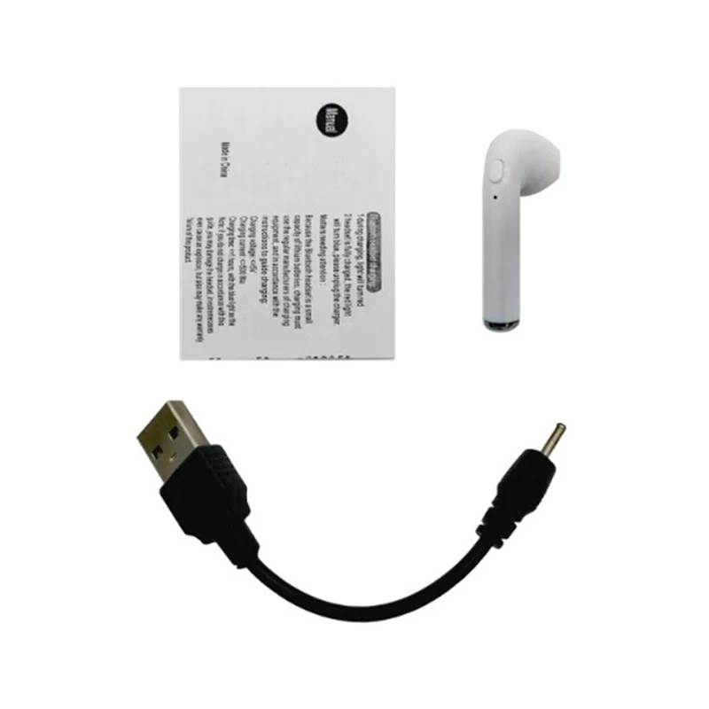 Настоящие беспроводные наушники i7s TWS Bluetooth наушники стерео Спортивная гарнитура с зарядным устройством для всех смарт-наушник для телефона - Цвет: 1Pcs not box white